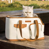 NNEDSZ Toast Large Capacity Cat Carrier Bag - Soft-Sided Pet Travel Tote with Top Zipper Opening