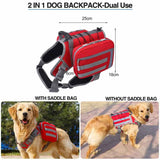 NNEDSZ Khaki Dog Tactical Backpack Harness - Adjustable Outdoor Camouflage Saddle Bag for Dogs
