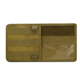 NNEDSZ Khaki Car Sun Visor Organizer - Tactical Molle Storage Panel with Multi-Pocket Design
