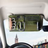 NNEDSZ Khaki Car Sun Visor Organizer - Tactical Molle Storage Panel with Multi-Pocket Design