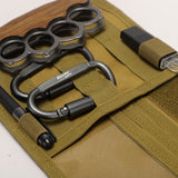 NNEDSZ Khaki Car Sun Visor Organizer - Tactical Molle Storage Panel with Multi-Pocket Design