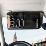 NNEDSZ Khaki Car Sun Visor Organizer - Tactical Molle Storage Panel with Multi-Pocket Design