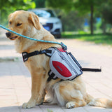 NNEDSZ Red Reflective Dog Saddle Harness with Storage Bags - Adjustable Pet Backpack for Outdoor Adventures