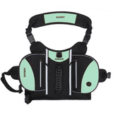 NNEDSZ Green Reflective Dog Saddle Harness with Storage Bags - Adjustable Pet Backpack for Outdoor Adventures