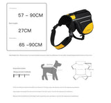 NNEDSZ Orange Reflective Dog Saddle Harness with Storage Bags - Adjustable Pet Backpack for Outdoor Adventures