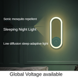 NNEDSZ Green Ultrasonic Mosquito Repellent Night Light - Sleep-Friendly LED Wall Lamp