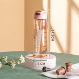 NNEDSZ 800ml Pink Sport Water Bottle with Straw - Leak-Proof BPA-Free Reusable Hydration Flask