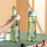 NNEDSZ 800ml Pink Sport Water Bottle with Straw - Leak-Proof BPA-Free Reusable Hydration Flask