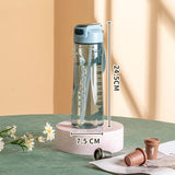 NNEDSZ 800ml Blue Sport Water Bottle with Straw - Leak-Proof BPA-Free Reusable Hydration Flask