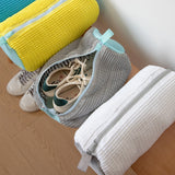 NNEDSZ White Shoe Laundry Bags - Mesh Protective Washing Bags for Shoes with Zipper Design
