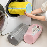 NNEDSZ Pink Shoe Laundry Bags - Mesh Protective Washing Bags for Shoes with Zipper Design