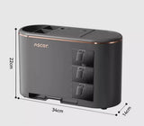 NNEDSZ Grey All-in-One Kitchen Knife and Utensil Holder - Multi-Functional Organizer with Storage Drawers