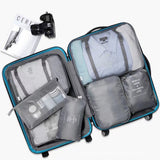 NNEDSZ Grey Travel Packing Cube Set - 7-Piece Luggage Organizer for Clothes, Toiletries, and Accessories