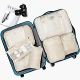 NNEDSZ Beige Travel Packing Cube Set - 7-Piece Luggage Organizer for Clothes, Toiletries, and Accessories