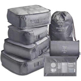 NNEDSZ Black Travel Packing Cube Set - 7-Piece Luggage Organizer for Clothes, Toiletries, and Accessories
