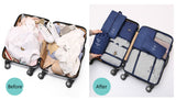 NNEDSZ Pink Travel Packing Cube Set - 7-Piece Luggage Organizer for Clothes, Toiletries, and Accessories