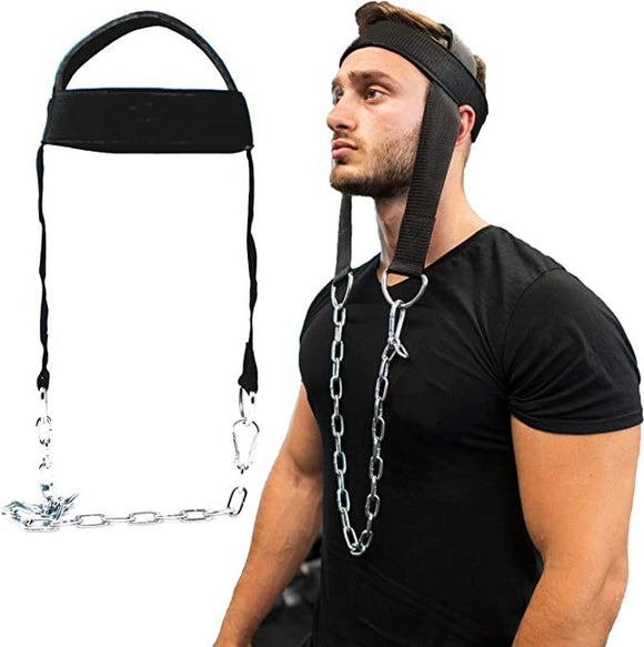 NNEDSZ Adjustable Neck Harness with Chain for Strength Training and Rehabilitation