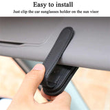 NNEDSZ 2pcs Black Car Sun Visor Glasses Holder - Universal Sunglasses Clip for Secure Storage