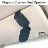 NNEDSZ 2pcs Beige Car Sun Visor Glasses Holder - Universal Sunglasses Clip for Secure Storage