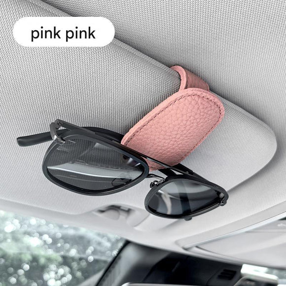 NNEDSZ 2pcs Pink Car Sun Visor Glasses Holder - Universal Sunglasses Clip for Secure Storage