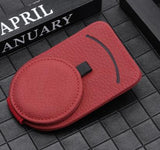 NNEDSZ Red Multifunctional Car Sun Visor Glasses Clip with Card Holder - Compact and Convenient
