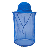 NNEDSZ Blue Outdoor Mosquito Net Hat - Sun Protection and Insect Repellent Bucket Hat