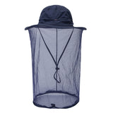 NNEDSZ Navy Blue Outdoor Mosquito Net Hat - Sun Protection and Insect Repellent Bucket Hat