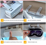 NNEDSZ Grey Car Sun Visor Glasses Case - Protective Storage Box for Sunglasses