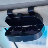 NNEDSZ Black Car Sun Visor Glasses Case - Protective Storage Box for Sunglasses