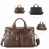 NNEDSZ Brown Men's Genuine Leather Briefcase - Classic Business Messenger Bag