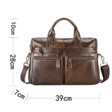 NNEDSZ Brown Men's Genuine Leather Briefcase - Classic Business Messenger Bag