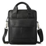NNEDSZ Black Men's Genuine Leather Shoulder Bag - Vintage Business Briefcase