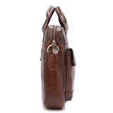 NNEDSZ Black Men's Genuine Leather Shoulder Bag - Vintage Business Briefcase