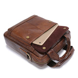NNEDSZ Black Men's Genuine Leather Shoulder Bag - Vintage Business Briefcase