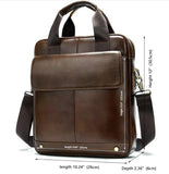 NNEDSZ Black Men's Genuine Leather Shoulder Bag - Vintage Business Briefcase