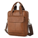 NNEDSZ Light Brown Men's Genuine Leather Shoulder Bag - Vintage Business Briefcase
