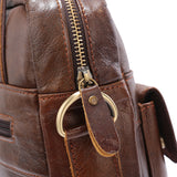 NNEDSZ Light Brown Men's Genuine Leather Shoulder Bag - Vintage Business Briefcase