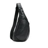 NNEDSZ Black Men's Leather Sling Backpack - Casual Crossbody Chest Bag