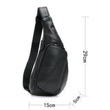 NNEDSZ Black Men's Leather Sling Backpack - Casual Crossbody Chest Bag