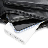 NNEDSZ Black Men's Leather Sling Backpack - Casual Crossbody Chest Bag