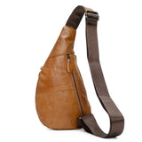 NNEDSZ Black Men's Leather Sling Backpack - Casual Crossbody Chest Bag
