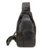 NNEDSZ Black Men's Leather Sling Backpack - Casual Crossbody Chest Bag