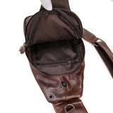 NNEDSZ Black Men's Leather Sling Backpack - Casual Crossbody Chest Bag