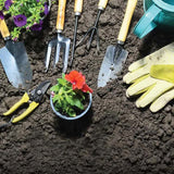 NNEDSZ Green 9-Piece Garden Tool Set with Storage Tote - Heavy Duty Gardening Kit