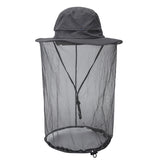 NNEDSZ Grey Outdoor Mosquito Net Hat - Sun Protection and Insect Repellent Bucket Hat