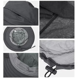 NNEDSZ Grey Outdoor Mosquito Net Hat - Sun Protection and Insect Repellent Bucket Hat