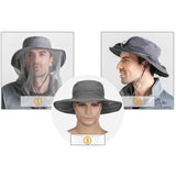 NNEDSZ Azure Outdoor Mosquito Net Hat - Sun Protection and Insect Repellent Bucket Hat