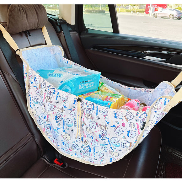 NNEDSZ White Car Back Seat Organizer Hammock - Portable Storage Solution