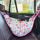 NNEDSZ Pink Car Back Seat Organizer Hammock - Portable Storage Solution
