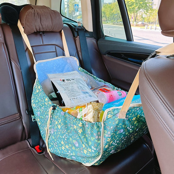 NNEDSZ Green Car Back Seat Organizer Hammock - Portable Storage Solution